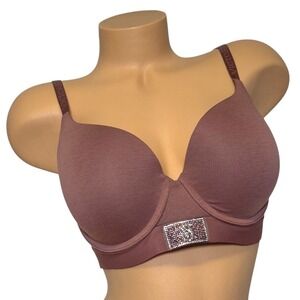 VICTORIA'S SECRET 36D T-Shirt Shine Patch Push-Up Perfect Shape Bra Rose Cotton‎